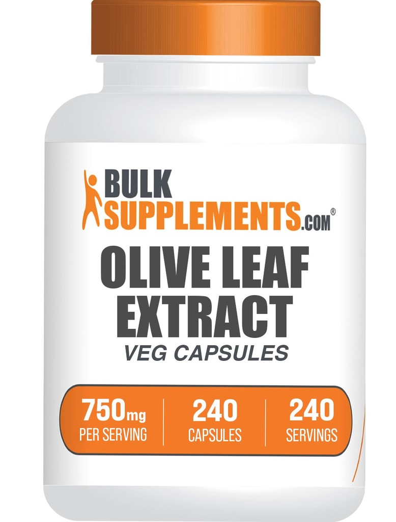 BulkSupplies.com Olive Leaf Extract Κάψουλες - Olive Leaf Συμπλήρωμα, Olive Leaf Κάψουλες - Ανοσολογική Υποστήριξη, Χωρίς Γλουτένη, 1 Καψάκιο ανά Σερβίρισμα, 240 Veg Κάψουλες (πακέτο του 1)