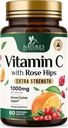 C Chewable 1000 mg - Güçlü Immune Support w/Vitamin C & Rose HIPS - Potent Dietary VIT C Chews Supplement, Natural Orange Flavor, Vegan, Non-GMO - 60 Tabletler