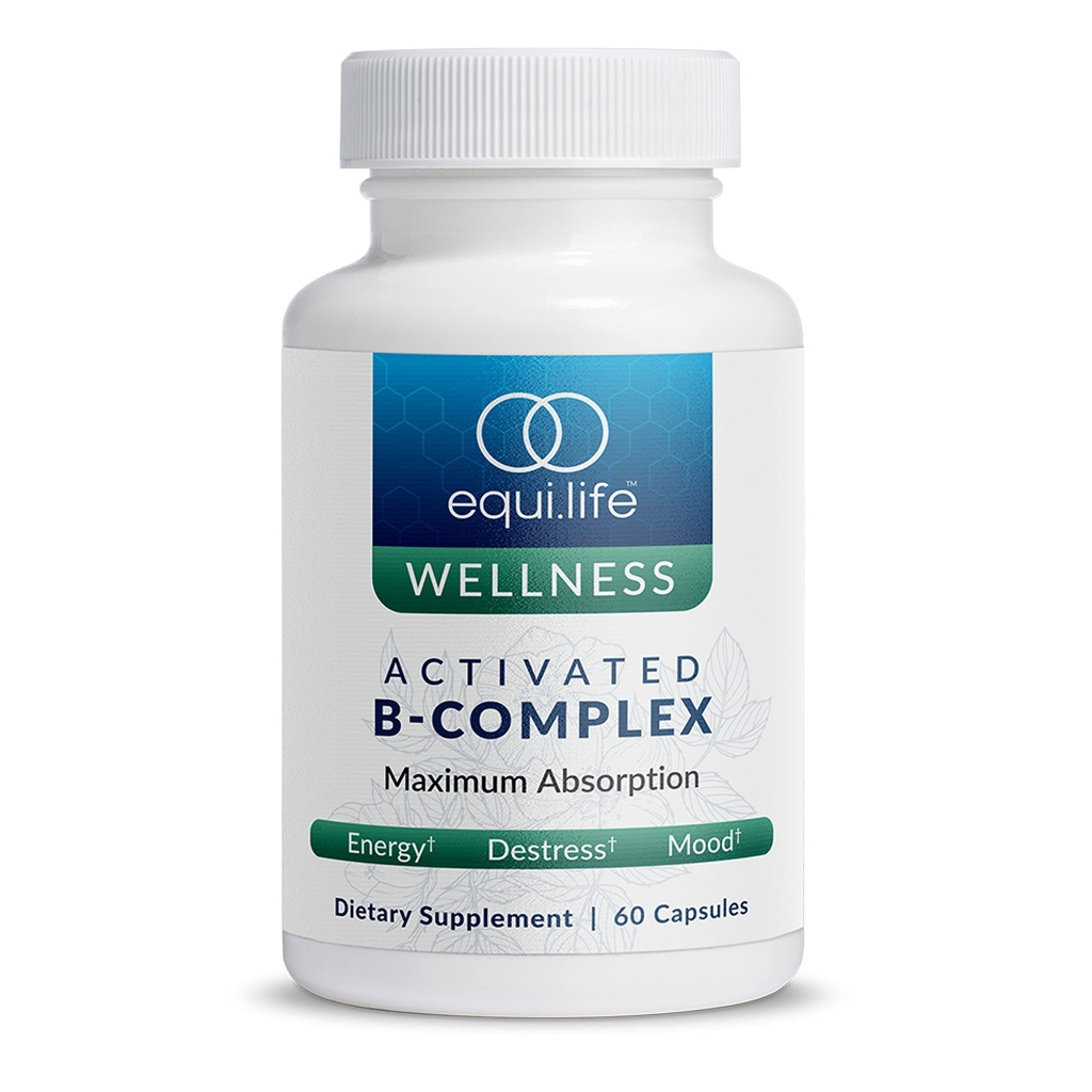 Equilife Aktif B Kompleksi, Super B Complex Diyetary Supplement With Biotin, Inositol, B12 & B6, Choline & Folate to Support Energy & Hair, Skin, Nail Health, Gluten Free, Vegan, Non GMO, 60 Capsules