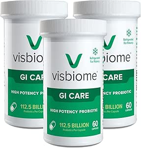 Visbiome® GI Care - Yüksek Potency Probiyotik - 112.5 Milyar CFU Live Probiyotikler, Orijinal De Simone Formulation, ABD'de 180 Capsules.