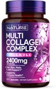 Χτισμένο από τη φύση Collagen χάπια – Multi Collagen Peptides Complex συμπλήρωμα για τις γυναίκες – Type I, II, III, V, X για τα μαλλιά, το δέρμα, νύχια, αρθρώσεις & την υγεία των οστών - Hydrolyzed, Grass-Fed - 120 κάψουλες