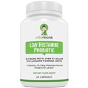 VitaMonk Χαμηλή ισταμίνη Προβιοτικά Καταπολέμηση της δυσανεξίας ισταμίνης και την υποστήριξη Ισορροπημένη υγεία των ούλων - ισταμίνη ελεύθερο προβιοτικό για εκείνους που αναζητούν βελτιώσεις της υγείας με έλεγχο ισταμίνης -60 κάψουλες