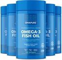 Balık Yağı Omega 3 Fatty Acids (5 Şişe, 120 Softgels) - Yüksek EPA, DHA ve IFOS Balık Petrol Pilleri Kalp ve Ortak Sağlığı Destekliyor - Burpless Balık Yağı Beyin Fonksiyonlarını Teşvik Ediyor