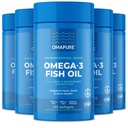 Balık Yağı Omega 3 Fatty Acids (5 Şişe, 120 Softgels) - Yüksek EPA, DHA ve IFOS Balık Petrol Pilleri Kalp ve Ortak Sağlığı Destekliyor - Burpless Balık Yağı Beyin Fonksiyonlarını Teşvik Ediyor