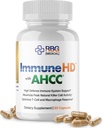 Immune-HD, Immune Support,1500 mg of AHCC Mushroom Extract + Olive Leaf & Quercetin with Bromelain, Natural Killer Cell Activity for Immune System, Liver Function, 90 Caps, RBG