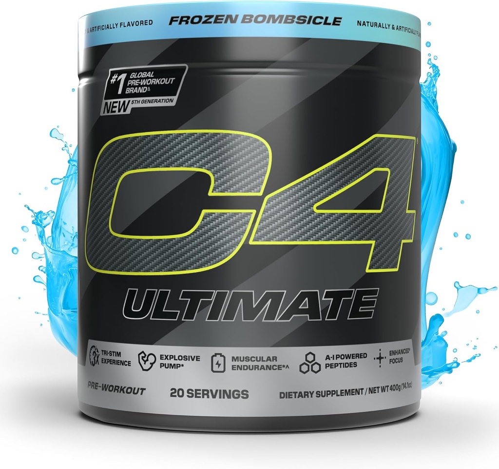 Cellucor C4 Ultimate Preworkout Powder - Sugar Free Preworkout Energy Supplement for Men & Women - 300mg καφεΐνη + TeaCrine + Dynamine + Creatine - Κατεψυγμένη Βόμβα, 20 Υπηρεσίες