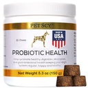 PetScy - Probiotic Chews for Dogs, Probiotic for Dogs of All Ages, Sizes & Breeds with Prebiotic Fiber and Pure Omega-3 