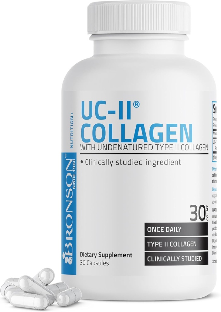 Bronson UC-II Type II Collagen with Undenatured Type II Collagen, 30 Capsules
