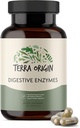 TERRA ORIGIN Digestive Enzymes with Probiyotiks & Prebiyotiks | 60 Capsules | Supports Digestive Gut Health | Non GMO, Gluten Free, Vegan | for Women and Men