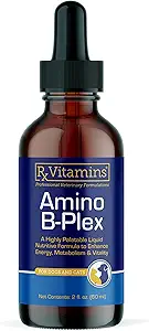 Rx Vitaminleri Amino B Plex Cat & Dog Supplement - B Kompleks Sıvı Plus Deriler ve Kediler için Asitler - Appetite ATM ve Kilo Winer Cat & Dog Vitaminleri - 2 oz