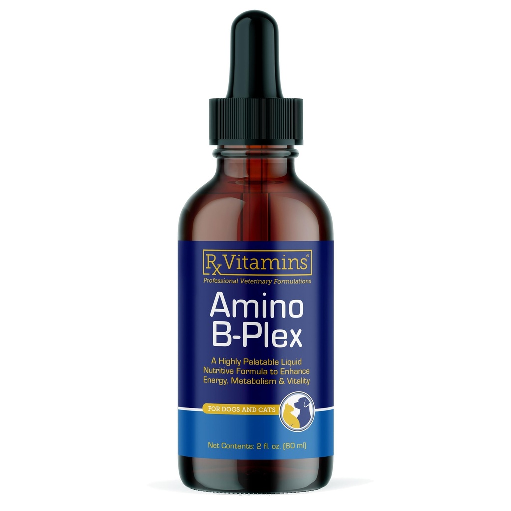 Rx Vitamins Amino B Plex Cat & Dog Supplement - Vitamin B Complex Liquid Plus Amino Acids for Dogs & Cats - Ορεκτικό Αναμνηστικό και Κεραυνοβόλο Βάρος Cat & Dog Vitamins - 2 oz