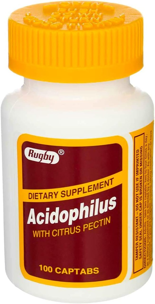 Rugby Acidophilus Extra Strength w/ L- sporogenes 100 Captabs by Rugby