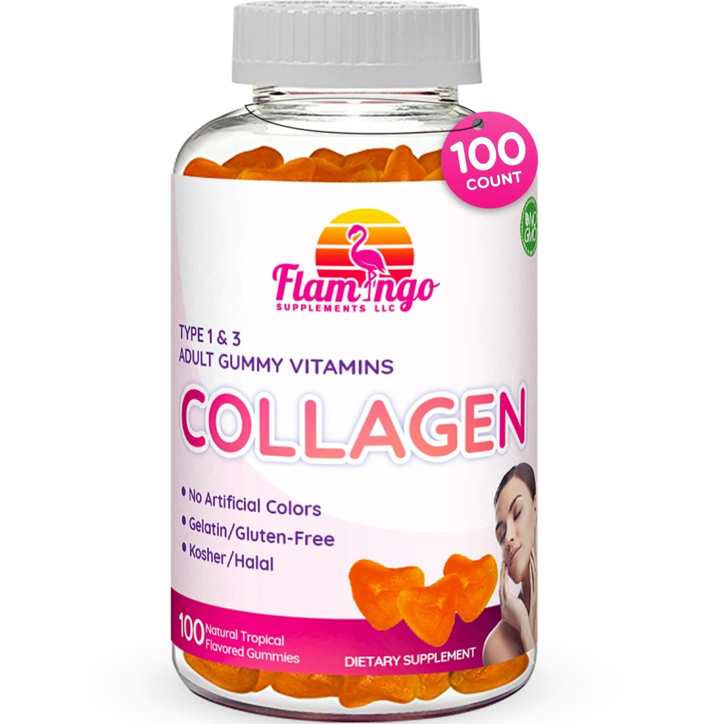 Collagen Gummies- Natural Marine Collagen for Women, and Men- Collagen Supplements for Skin Hair, Nails- Hydrolyzed Type 2 & 1 3- Replace Pills and Powders - No Gelatin, Kosher, Hanal- 100 Ct.