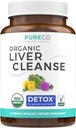 Organik Liver Cleanse Detox & Tamir (Vegan, Non-GMO) Süt Butle Ekstraksiyonu (% 80 Silymarin), Dandelion Root, Artichoke Leaf, Sarı Dock - Liver Health Support Supplement - 60 Capsules (No Pills)