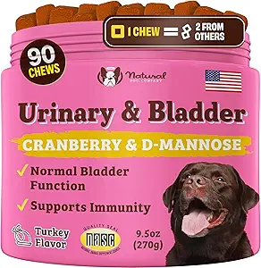 Natural Dog Company urinary & Bladder συμπλήρωμα για τα σκυλιά – Cranberry & D-Mannose μαλακά μάσημα με Marshmallow Root & Astragalus – Υποστηρίζει ούρα Φυλλαδική υγεία, λειτουργία της ουροδόχου κύστης & κανονική ροή ούρων