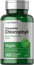 Horbäach Chlorophyll Pills | 300 Chewable Tabletler | Natural Peppermint Flavor | Vegan, Non-GMO & Gluten Free Supplement Supplement Supplement