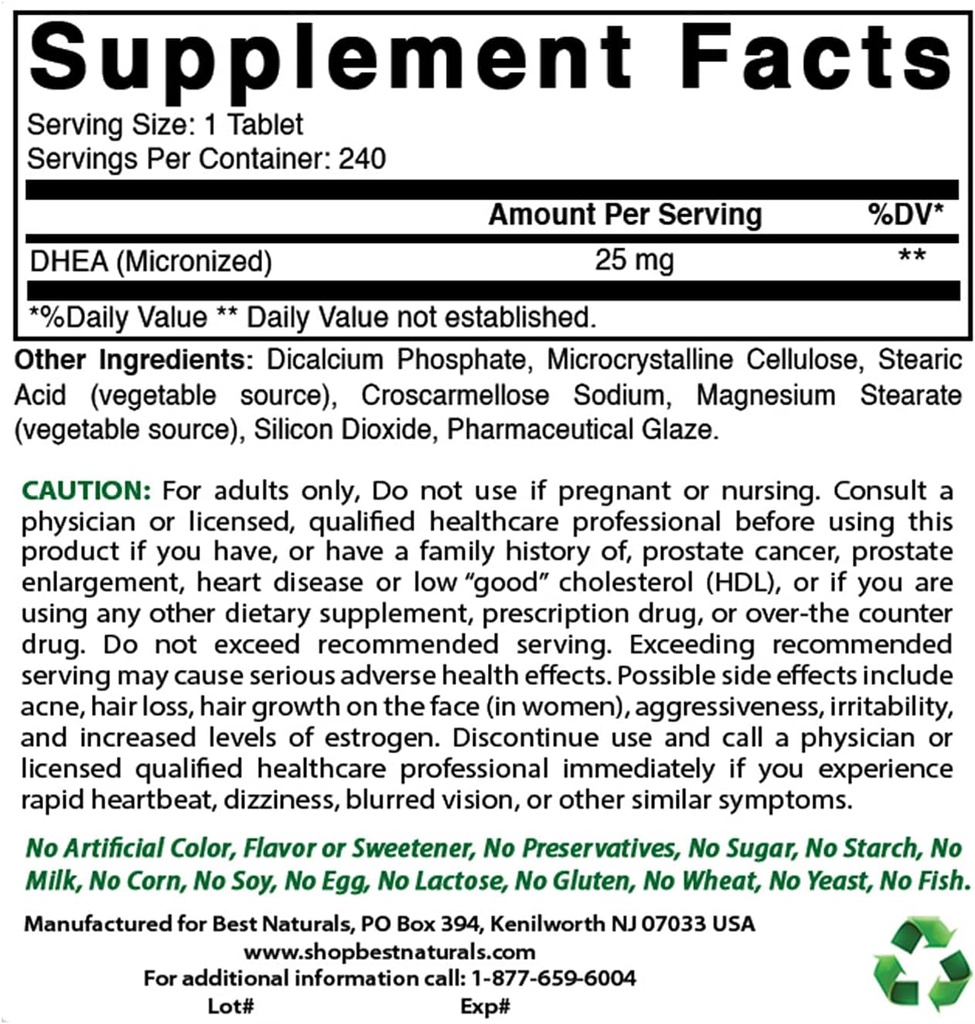 En İyi Doğallar DHEA 100 mg & COQ10 100 mg