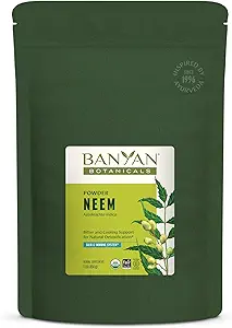 Banyan Botanicals Neem Powder – Organic Neem Leaf Supplement (Azadirachta Indica) – για την υγεία του δέρματος, την ανοσοποιητική υποστήριξη και τη φυσική αποτοξίνωση* – 1 lb. – Μη ΓΤΟ Βιώσιμα πηγάζει FFL Fair Trade