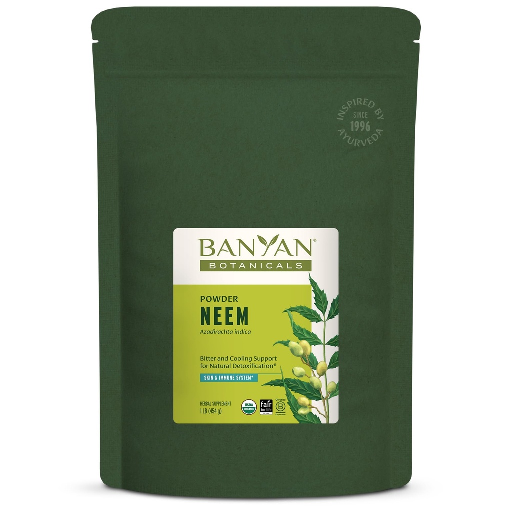 Banyan Botaniks Neem Toz – Organik Neem Leaf Supplement (Azadirachta Indica) – Skin Health, Immune Support ve Natural Detoxification* – 1 lb. – Non-GMO Sustainable Sourced FFL Fair Trade Trade