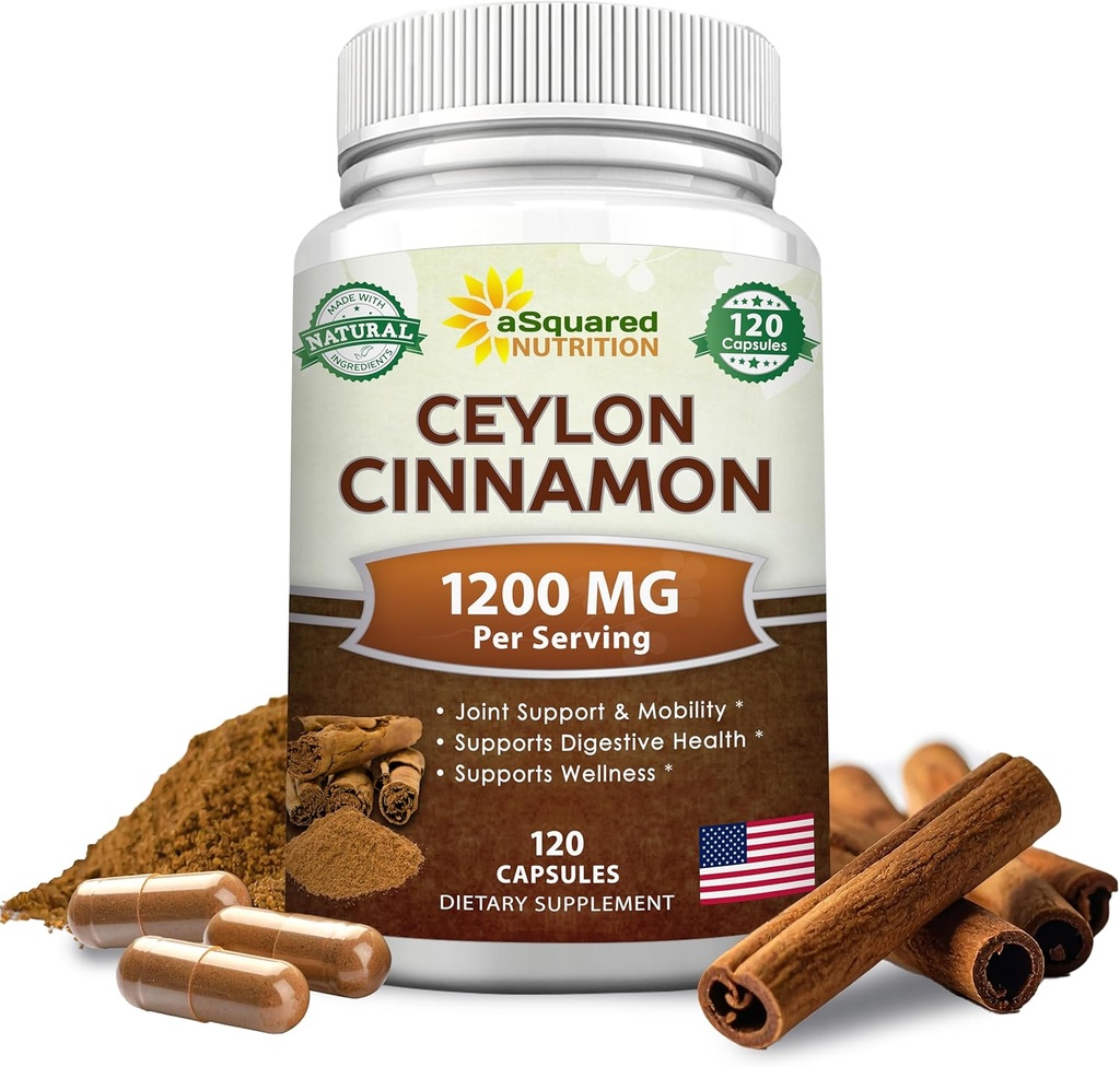 Φυσικό Ceylon Cinnamon 1200mg - 120 κάψουλες, True Cinnamon από τη Σρι Λάνκα, εκχύλισμα χάπια συμπλήρωμα προωθεί την υγεία της καρδιάς