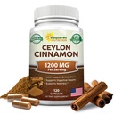 Doğal Ceylon Cinnamon 1200 mg - 120 Capsules, True Cinnamon Sri Lanka'dan alıntılar Kalp Sağlığını Teşvik Ediyor
