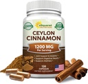 Natural Ceylon Cinnamon 1200mg - 120 Capsules, True Cinnamon from Sri Lanka, Extract Supplement Pills Promotes Heart Health