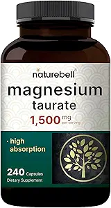 NatureBell Μαγνήσιο Taurate 1.500mg, 240 Κάψουλες 