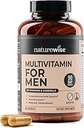 NatureWise Multivitamin for Men - Καθημερινή Ανδρική Υποστήριξη - Ορυκτά & Βότανα για Ενέργεια, Απόδοση, Ανοσία - με Βιταμίνη Α, C, D, B-Complex - Χωρίς σόγια και γλουτένη, Μη ΓΤΟ - 180 Κάψουλες[3-Month Supply]