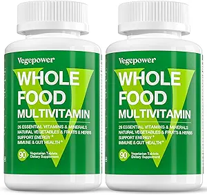 Vegan Whole Food Multivitamin for Men, Torchated Multivitamin for Men and Women, Organic Fruit and Veggies Supplement, Herb & Mushroom Mix, Plant Omegas, All Natural, Non-GMO, 180 Count