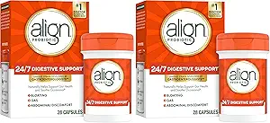 Align Probiyotiks, Probiyotik Supplement for Daily Digestive Health, 28 Capsules, #1 Önerilen Probiyotik by Gastroenterologlar (Pazar Mayıs Vary) (Pack of 2)