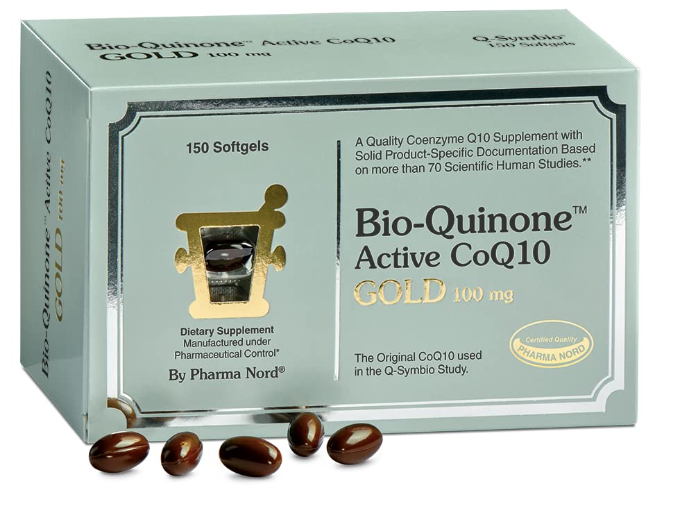 Pharma Nord Bio-Quinone Gold Coenzyme Q10 100 mg | The Original CoQ10 | High Abors, Backed by Research | Essential Anti foroxy, Heart Health and Ferttitude Support* | 150 Softgels