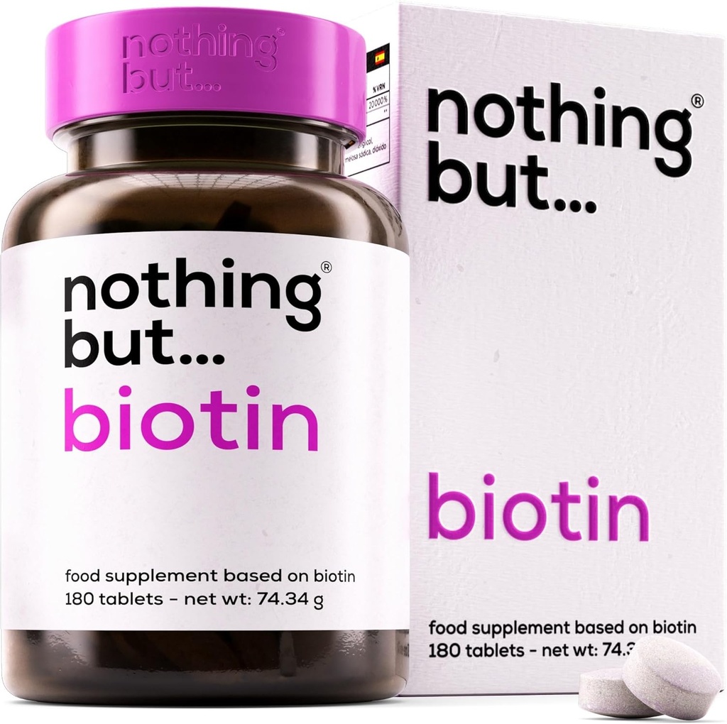 Biotin Tablets for Hair Growth 10000 mcg - Biotin Hair Growth Vitamins for Hair Loss - Biotin Hair, Skin and Nails Vitamins for Women & Men - Metabolism Support Supplement - 180 Vegan Tablets