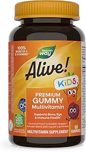 Nature's Way Alive! Children's Premium Gummy Multivitamin, Gluten Free, Made with Pectin, 90 Gummies