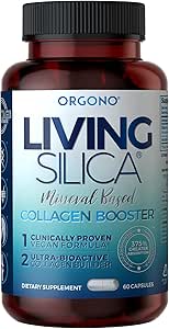Orgono Living Silica Mineral-Based Collagen Booster Capsules | Silica-Based | Supports Collagen & Elastin for Joint & Bone Support, Glowing Skin, Strong Hair & Nails | 60 Capsules