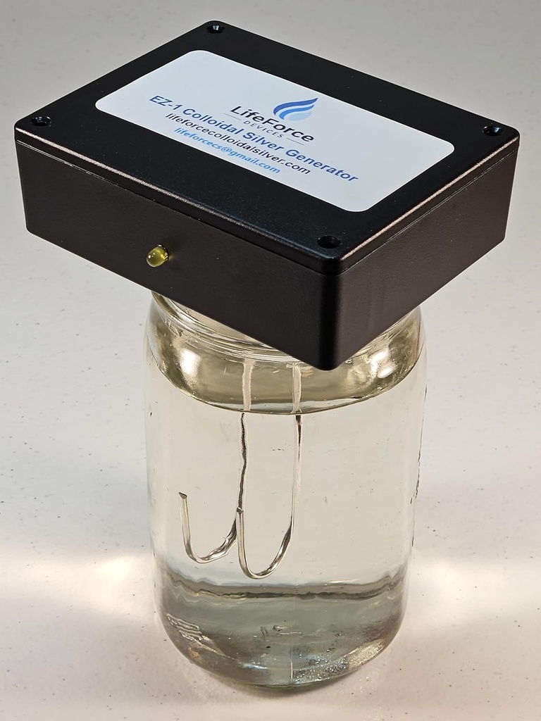 Compact EZ-1 Barebones Silver Generator – Μπαταρία-Powered DIY Fresh Silver Maker – Φορητή εξάρτηση κάνει 32 ουγκιά σε 22 λεπτά (12-Gauge)