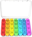 Odaro Weekly Pill Organizer 4 φορές την ημέρα, Daily Pill Box 7 ημέρα, μεγάλη περίπτωση χάπια ταξιδιού με 28 διαμέρισμα για να κρατήσει ιατρική, βιταμίνη και συμπλήρωμα - λευκή περίπτωση
