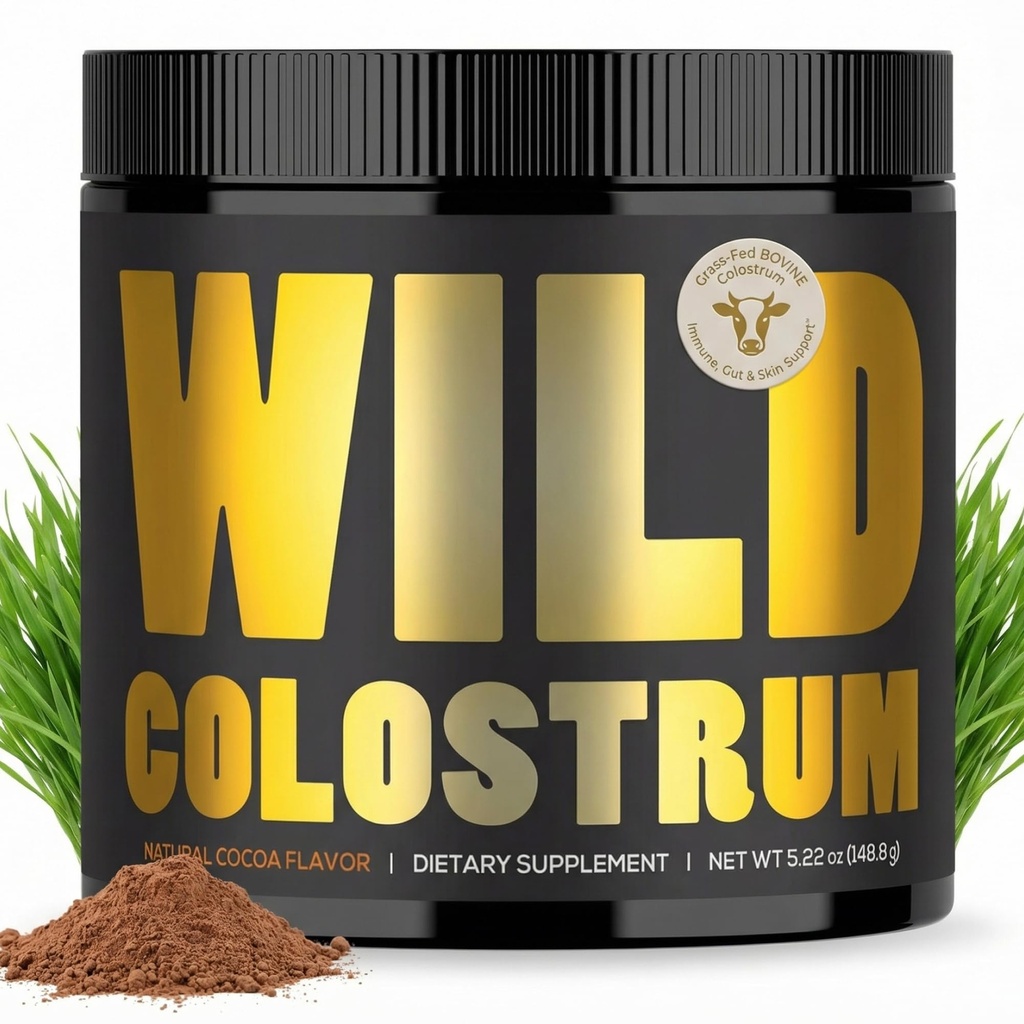 Συμπλήρωμα Κολοσσού - Grass Fed Pure Bovine Colostrum Powder - 2000mg & 400mg IgG (calostro bovino) - Ορός, Ανοσία, Δέρμα, Υποστήριξη μαλλιών - Χωρίς ζάχαρη, Φυσικό άρωμα Cacao, 30 υπηρεσίες