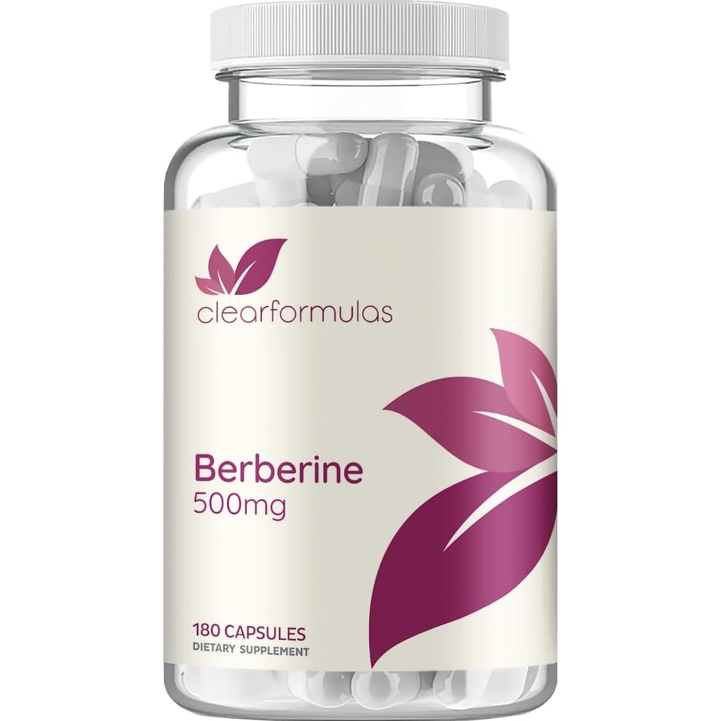 Berberine Supplement 500 mg - Lab Tested Berberine 500 mg Değer Boyut - Vegan Non-GMO ABD ve Gluten Free (6 Ay Supply)