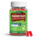 Magnezyum Glycinate Gummies 600 mg for Women & Men, L-Threonate 300 mg, CoQ10 ve Black Pepper, Vegan (60 Kont)