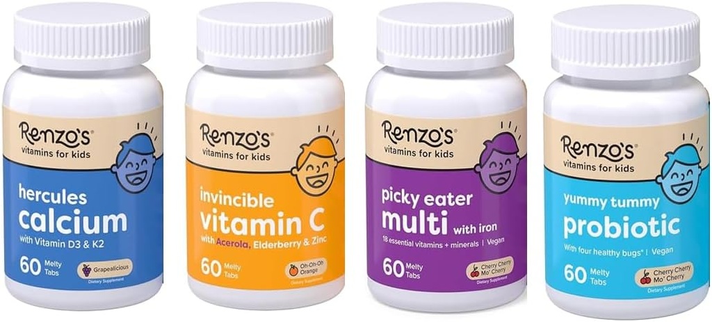 Renzo'nun Vitaminleri Kid Essential Sche - Probiyotik, Immune Support için Elder ve çinko ile C vitamini, Picky Eater Kids Multivitamin ve Herkülülülülül