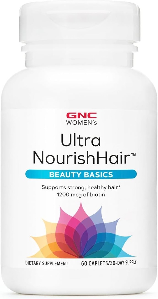 GNC Women's Ultra NourishHair Vitamins | Sağlıklı Saç, Skin ve Nails | Biotin with Vitamins C, E ve çinko | Daily Supplement | 60