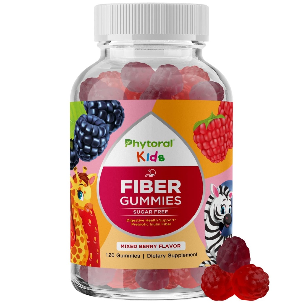 Çocuklar için High Prebiyotik Fiber Gummies - Diyetsel Fiber Supplements for Digestion & Constipation - Chicory Root Kids Immune Gummies - Non-GMO & Vegan Digestive Nutritional Supplements - 120 Count