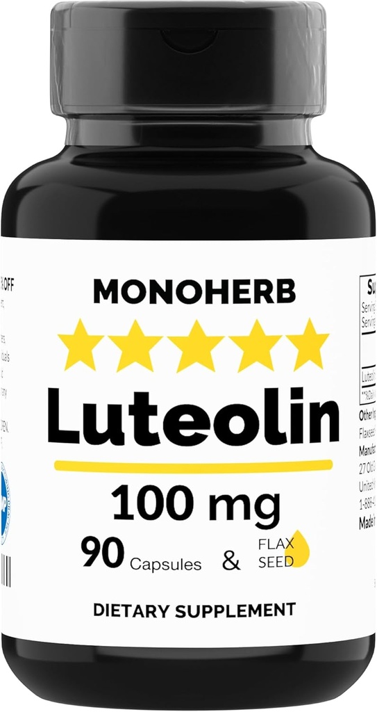 MONOHERB Luteolin 100 mg - 90 Vegetarian Capsules - ABD'de Made in USA