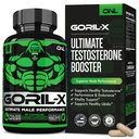 Erkekler için GORIL-X testosteron ATM - Workout testosteron Tamam - Boyut, Güçlü ve Enerji - 1000 mg Erkek Enhancing Horny Goat Weed - Maca Root, Tongkat Ali & Tribulus Terrestris 60 Caps
