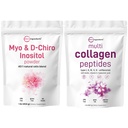 Mikro Malzemeler Multi Collagen Protein Toz 2lbs & Myo & D-Chiro Inositol Toz Paket 2 Paket | Grass-Fed Collagen Peptides | Inositol Supplement for Women