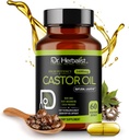 Dr. HERBALIST Castor Oil Capsules – 1600 mg per Service, 60 Count - Non-GMO, Fast-Absorbing, Vegetarian, Cold-Pressed ve High Potency - Supports Skin, Hair, Natural Laxatives and Digestive Health