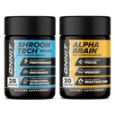 ONNIT Premium Alpha Brain Sche - Nootropic Brain Supplement (30 Count) for Focus, Concentration & Memory + Shroom Tech Sport for Egzersiz, Energy & Cardiovascular Performansı (28 Count)