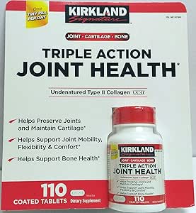 KIRKLAND Triple Action Joint Health Type II Collagen, Boron ve HA - 110 Kont