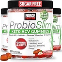 Kuvvet Faktörü ProbioSlim Keto ACV Gummies, Organik Apple Cider Vinegar Gummies with Lactopolee Probiyotiks & Prebiyotiks to Support Digestion, Metabolism, & Immune Health, 1 Net Carb, Apple Flavor, 360