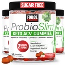 Kuvvet Faktörü ProbioSlim Keto ACV Gummies, Organik Apple Cider Vinegar Gummies with Lactopolee Probiyotiks & Prebiyotiks to Support Digestion, Metabolism, & Immune Health, 1 Net Carb, Apple Flavor, 360